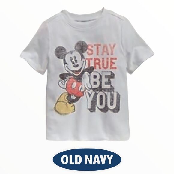 OLD NAVY | White | DISNEY MICKEY MOUSE “Stay true, Be true” T-SHIRT - Picture 1 of 5